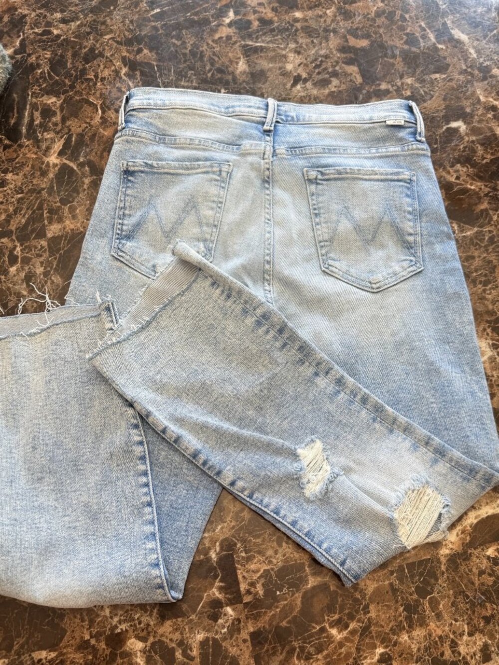 MOTHER Insider Crop Step Fray Jeans Y2K Clean Girl Distressed 31 3569